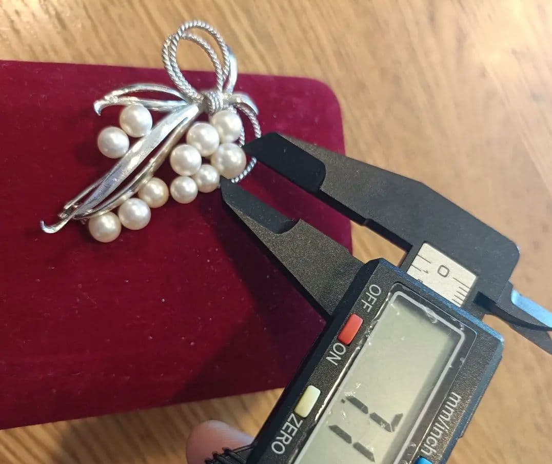 ミキモト パール　11粒　ブローチ　コサージュ　リボン　SV