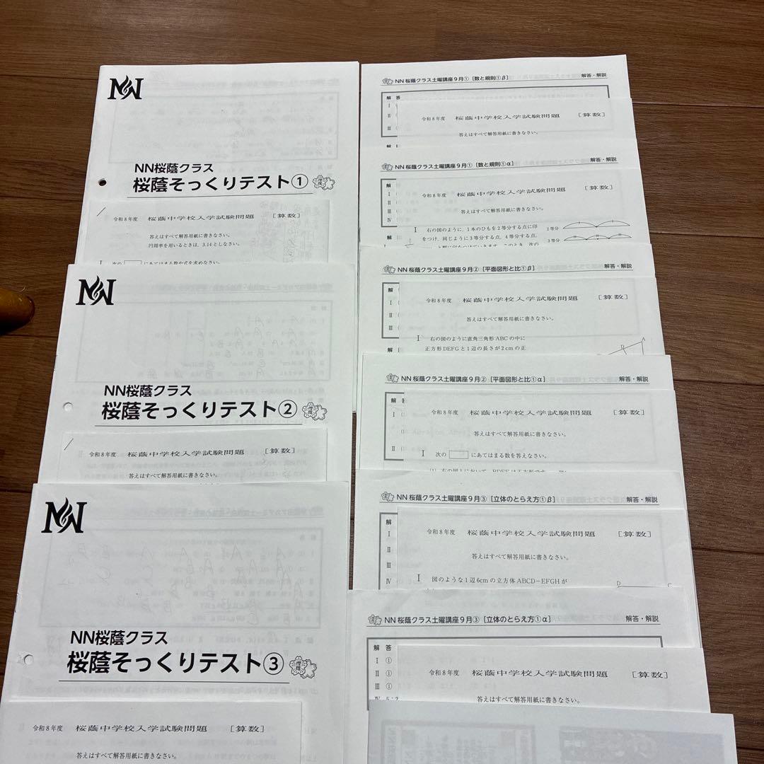 NN桜蔭算数そっくり①②③+a+ b 9セット