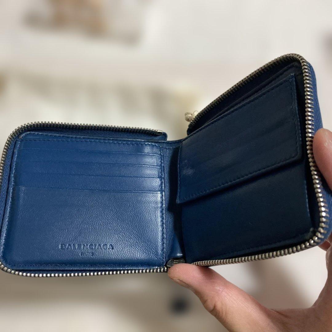 BALENCIAGA ターコイズ Wallet+ coin case