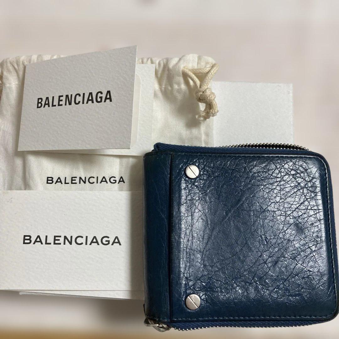 BALENCIAGA ターコイズ Wallet+ coin case