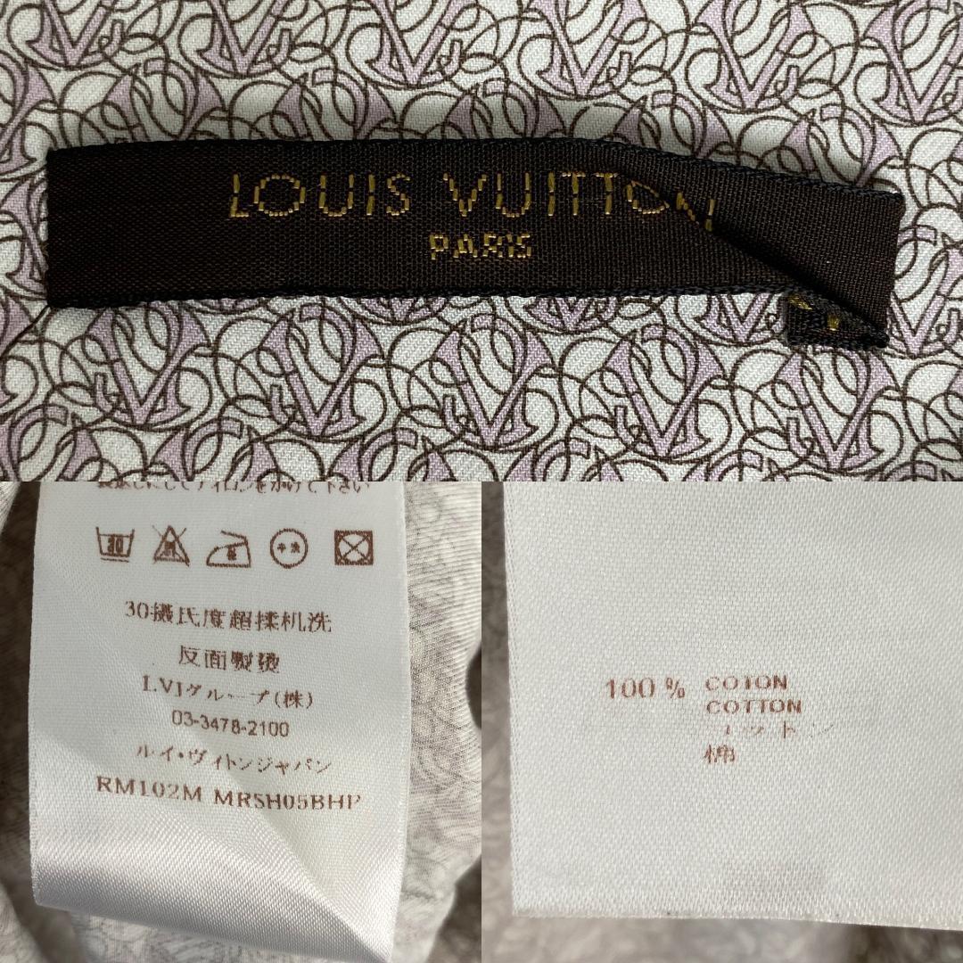 ルイヴィトン　長袖シャツ　総柄 綿100％ ベージュ系 M・L相当