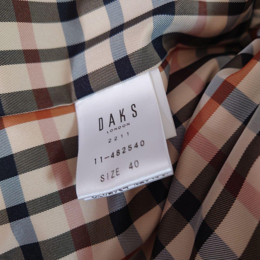 美品!!DAKS ダックス　フォックス ダウンコート ハウスチェック　Aライン