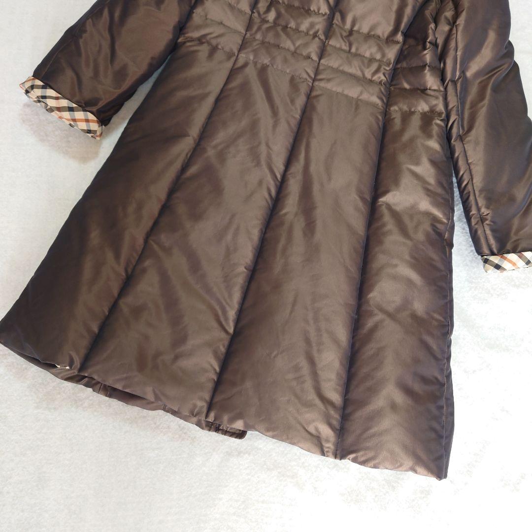 美品!!DAKS ダックス　フォックス ダウンコート ハウスチェック　Aライン