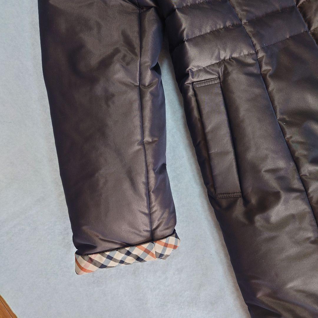 美品!!DAKS ダックス　フォックス ダウンコート ハウスチェック　Aライン