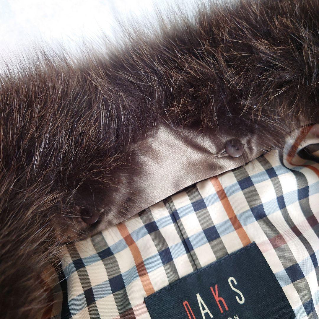 美品!!DAKS ダックス　フォックス ダウンコート ハウスチェック　Aライン