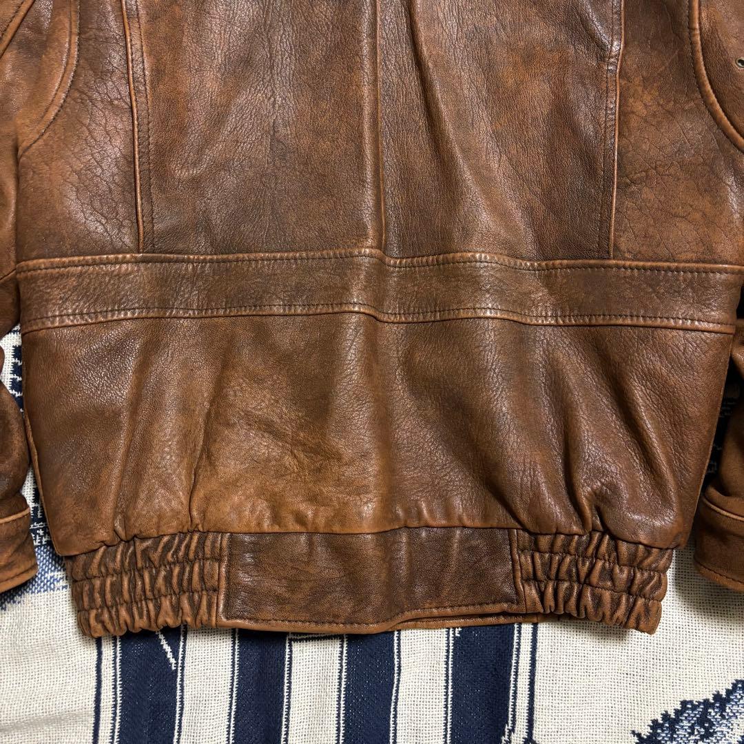 90s トミー　g-1 a-2 ラムレザー フライトジャケット 短丈 ミリタリー