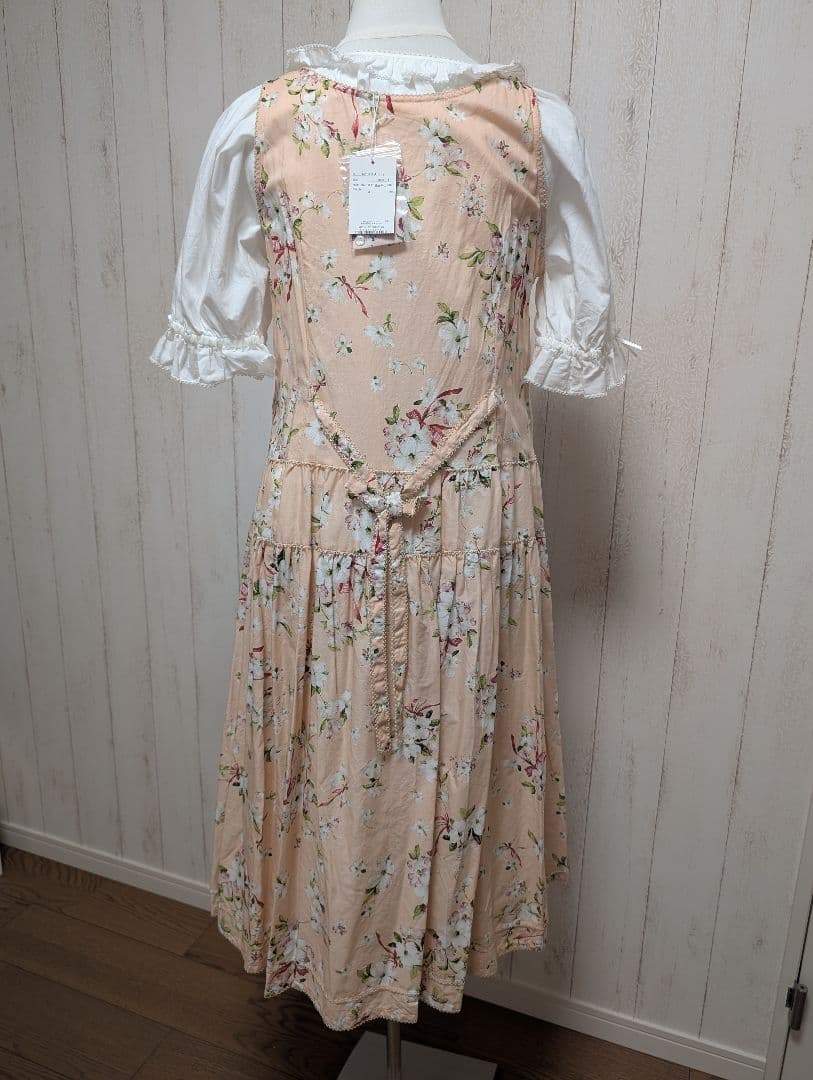 (未使用品タグ付き)ピンクハウス　ハナミズキ柄ノースリーブミディワンピース