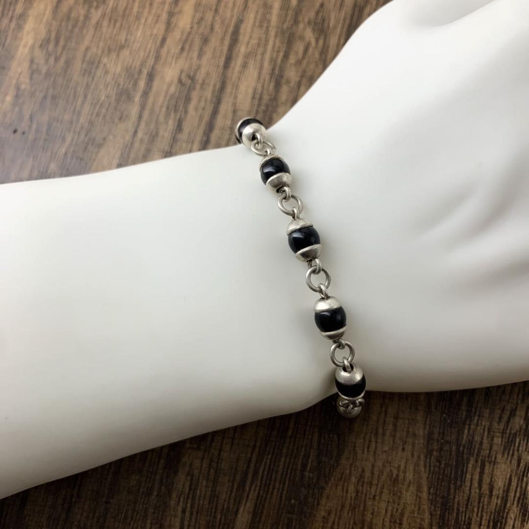 ヴィンテージ メキシカンジュエリーブレスレット ブラックオニキス 1