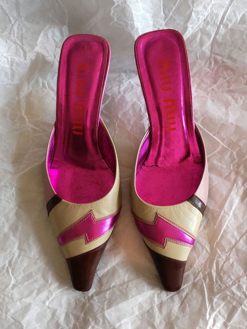 Vintage Miu Miu 稲妻 イナズマ ミュール 37 Y2K 古着