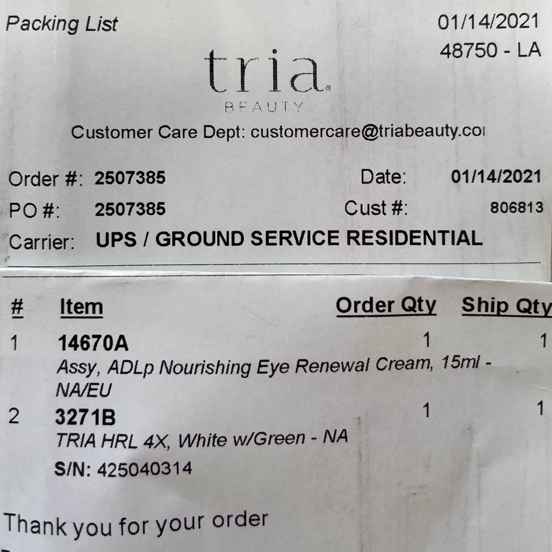 【通電のみ・ジャンク品】Tria トリア レーザー脱毛器　アメリカ購入