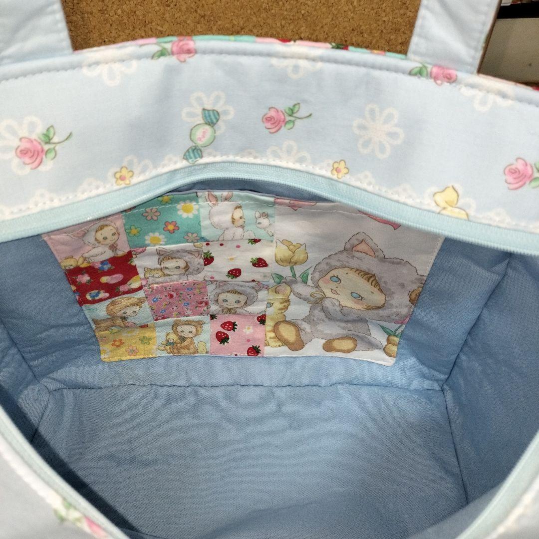 パッチワークサイドポケット付き２wayトートバック