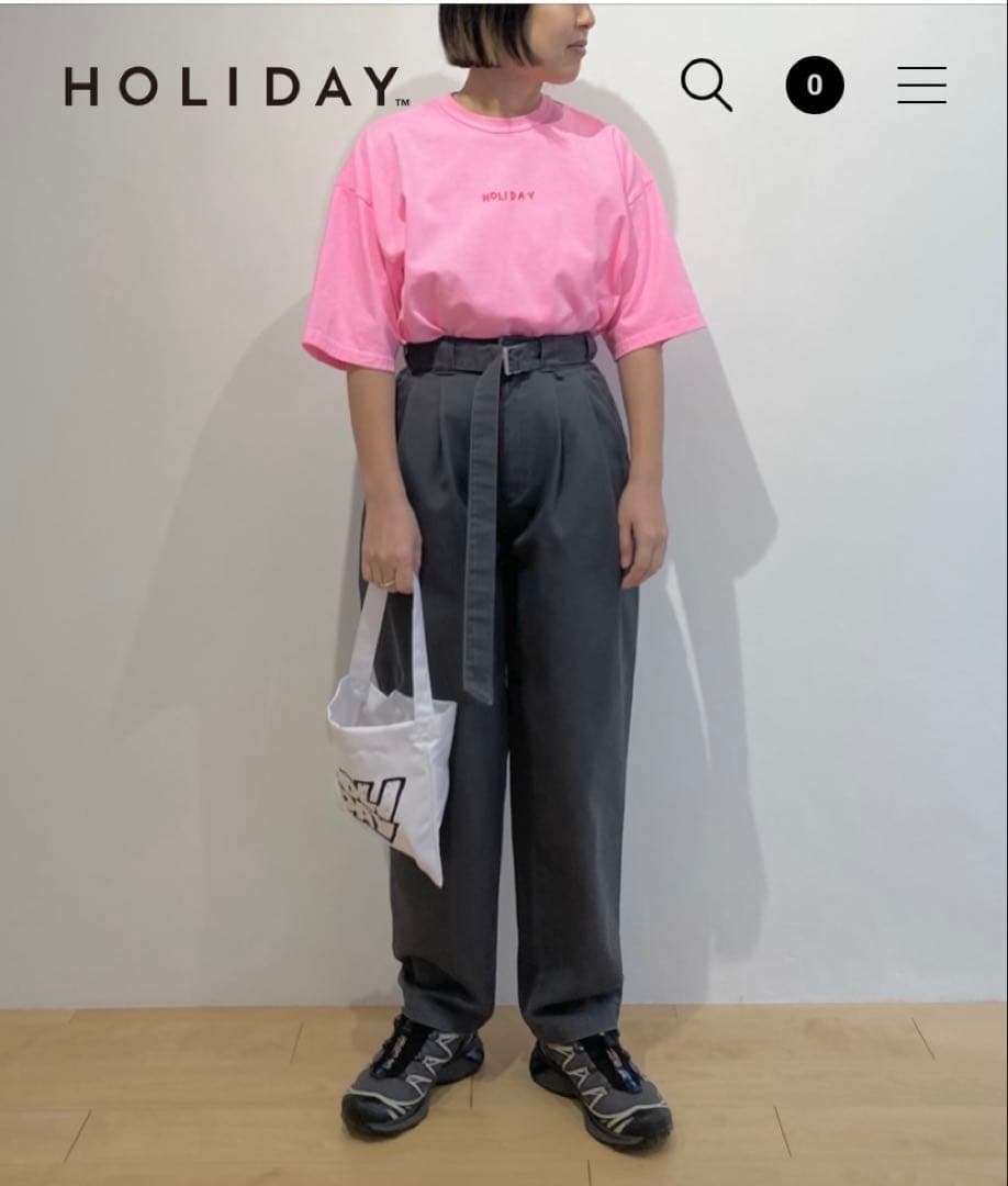 ★HOLIDAY DICKIES BELTED 2TUCK PANTS GRAY