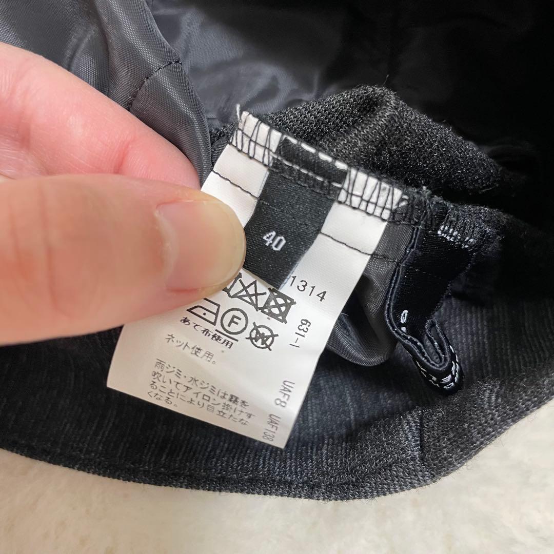 【極美品】グリーンレーベルリラクシング パンツスーツ ノーカラー グレー L