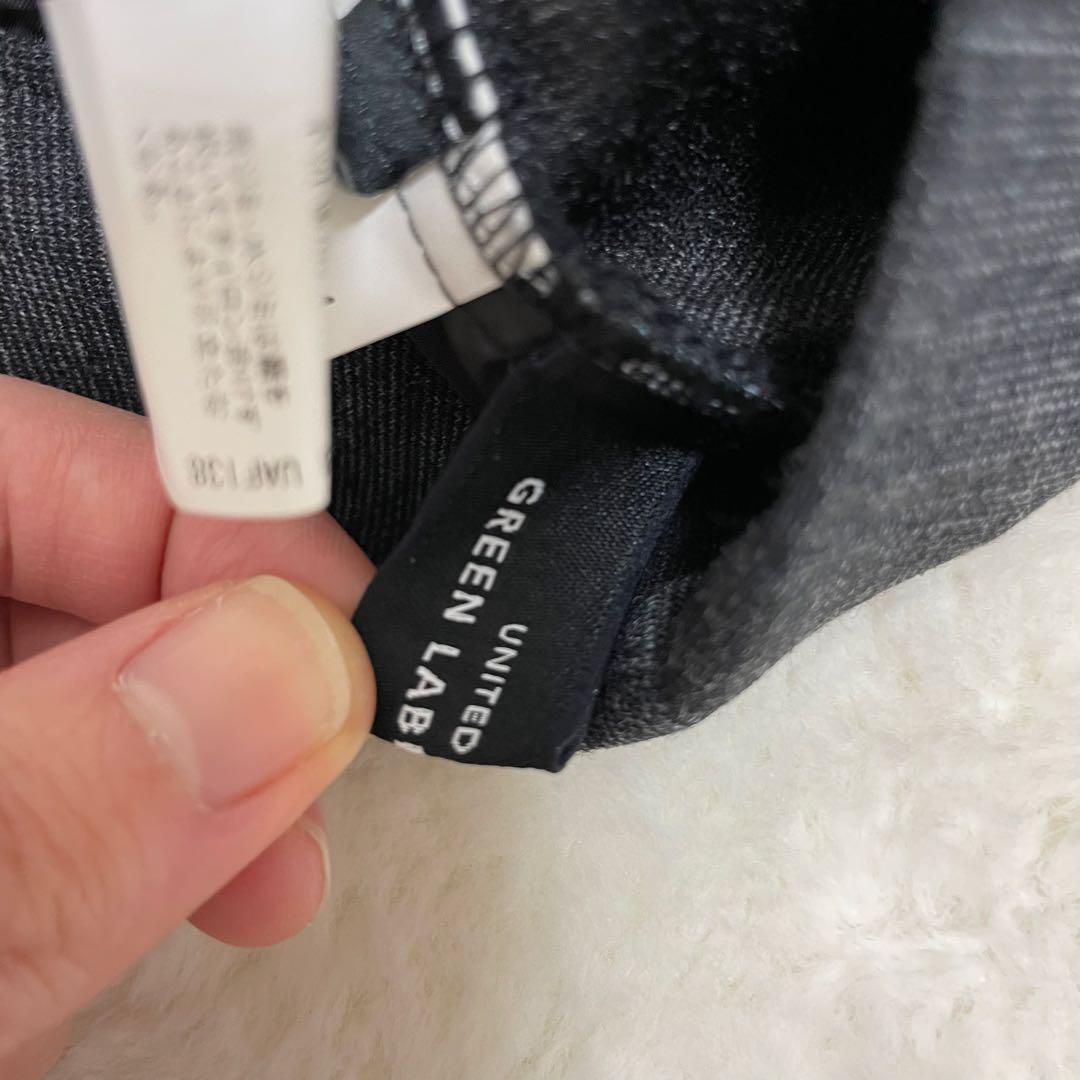 【極美品】グリーンレーベルリラクシング パンツスーツ ノーカラー グレー L