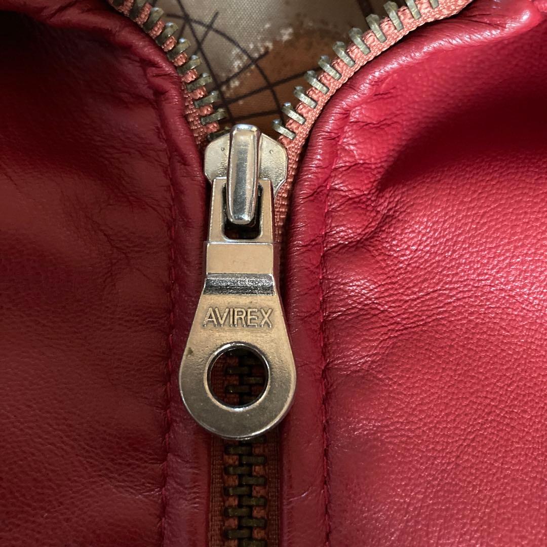極美品・希少モデル　AVIREX シグネチャーバーシティジャケット　M 赤