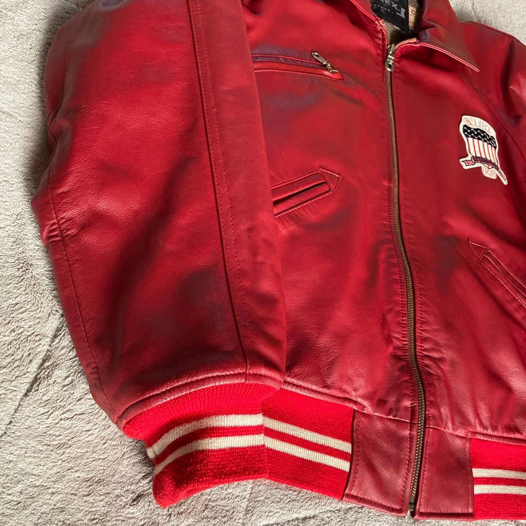 極美品・希少モデル　AVIREX シグネチャーバーシティジャケット　M 赤