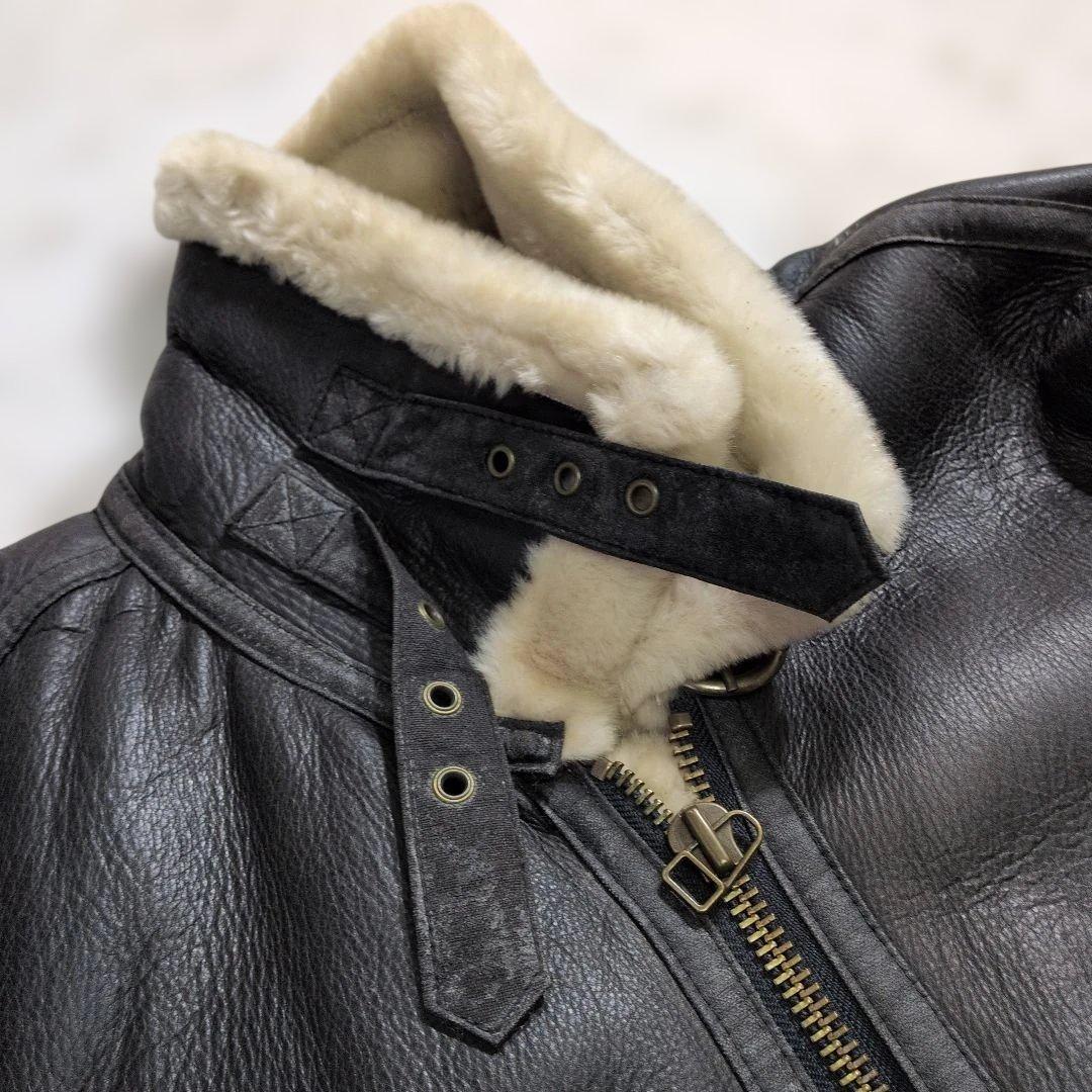 非売品★特大LL ボスジャン B-3 リアルレザー 牛革 黒 懸賞 BOSS