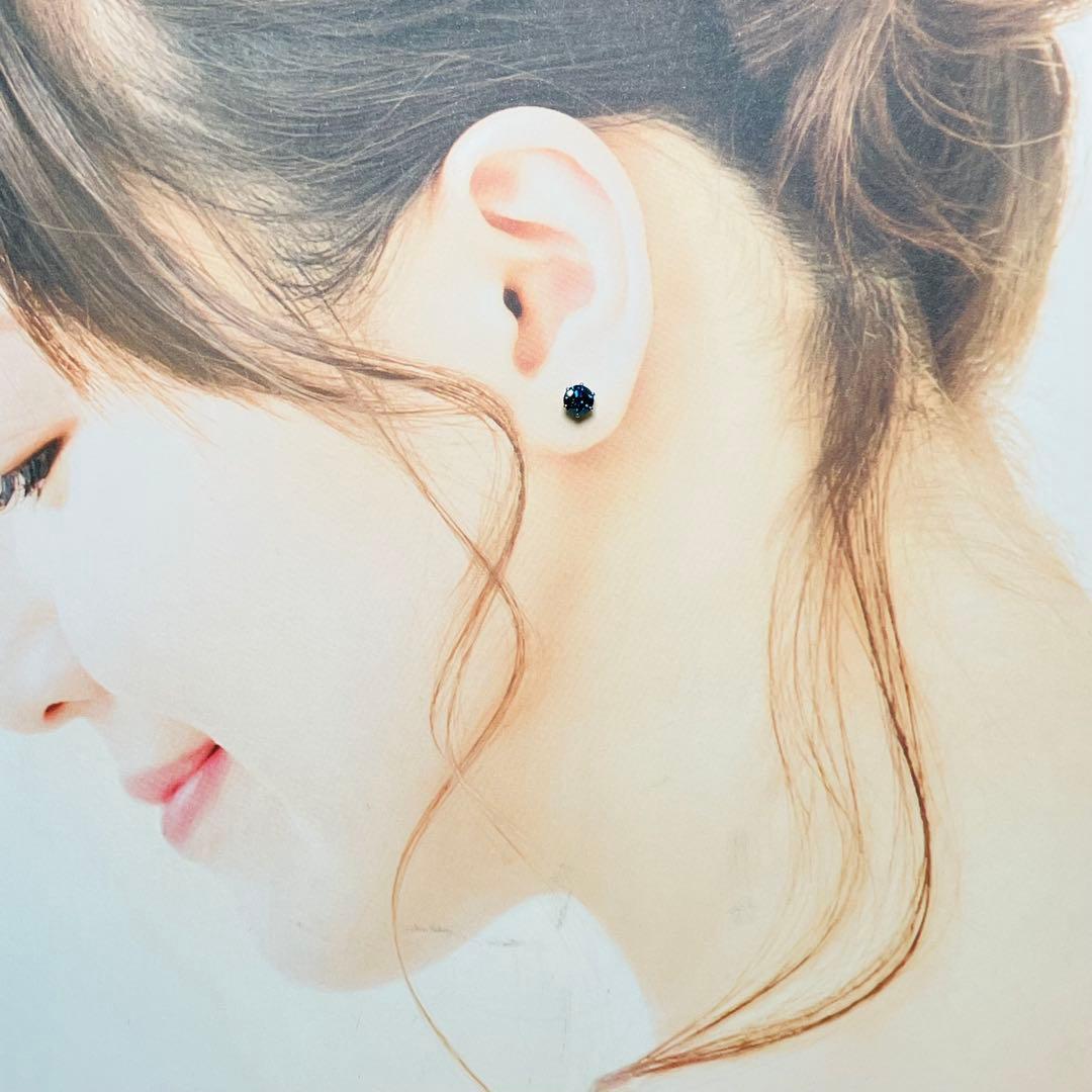美品 Pt900 トリート ブルーダイヤモンド ピアス BD:1.027ct