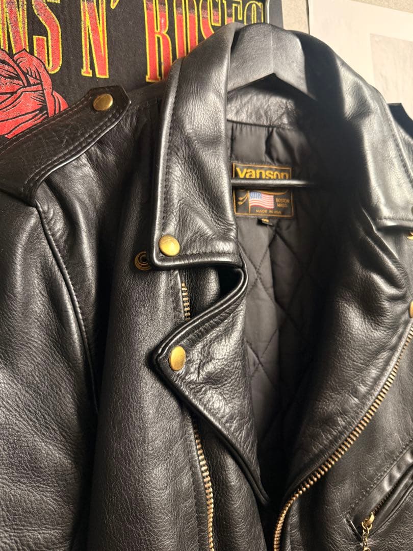 ✨希少✨ VANSON ダブル ライダース 40 TALONジップ ブラック