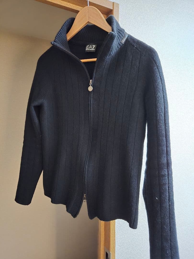 EA7 EMPORIO ARMANI ウール100 ニットブルゾン S 極美品