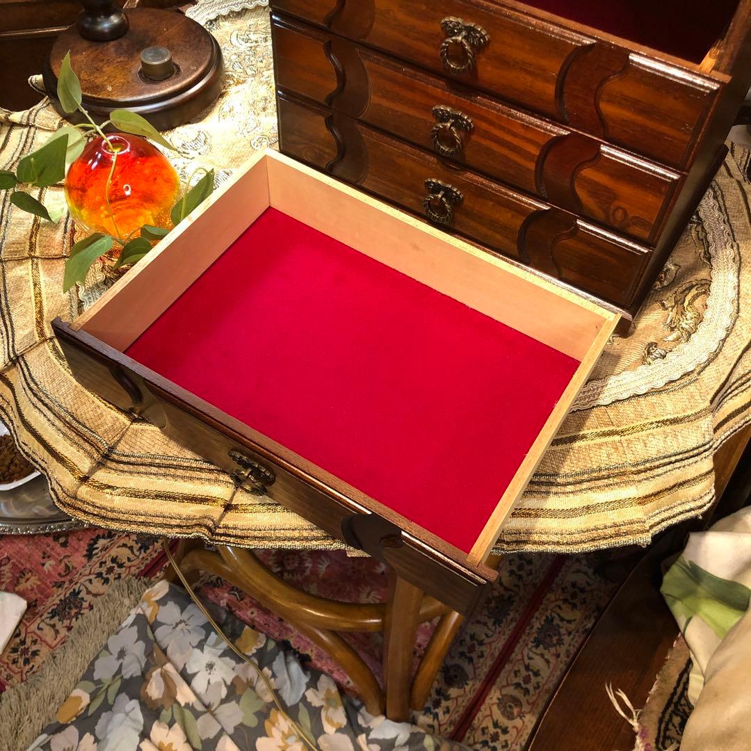 アンティーク小物入れ　書類ケース　ジュエリーボックス　コンパクトサイズ