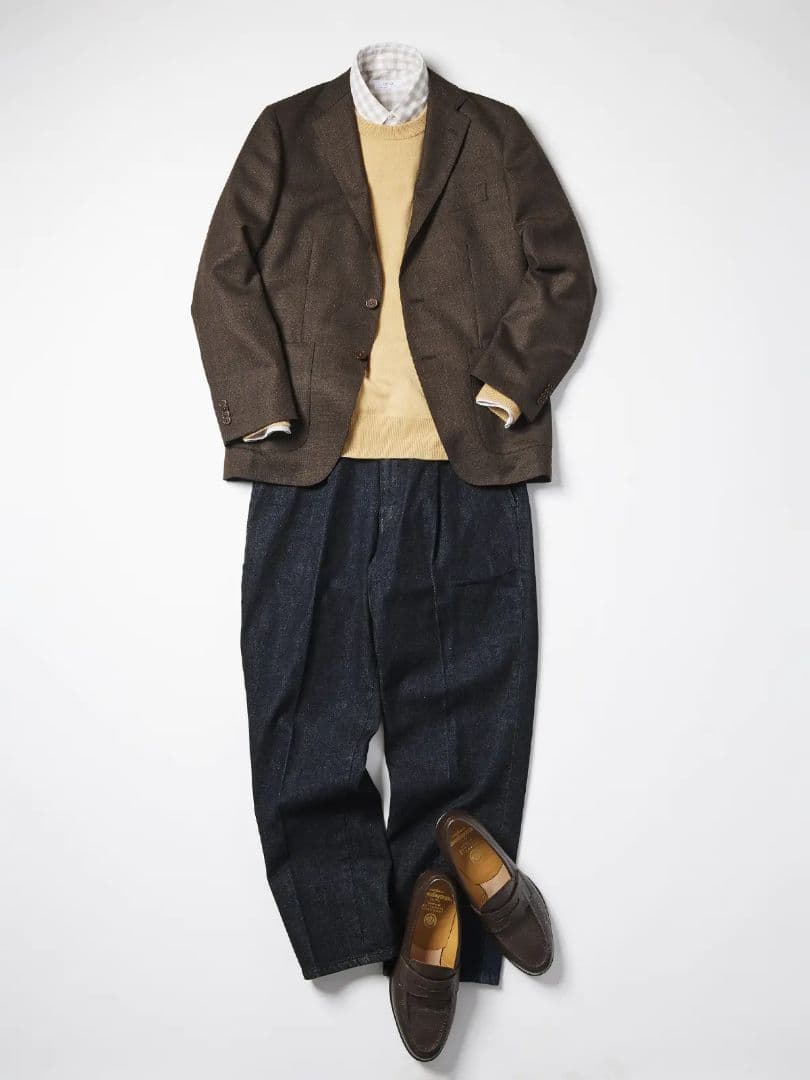 H*N様 ブラウン シングル ビジネス　ジャケットCANONICO／ウールメッシ