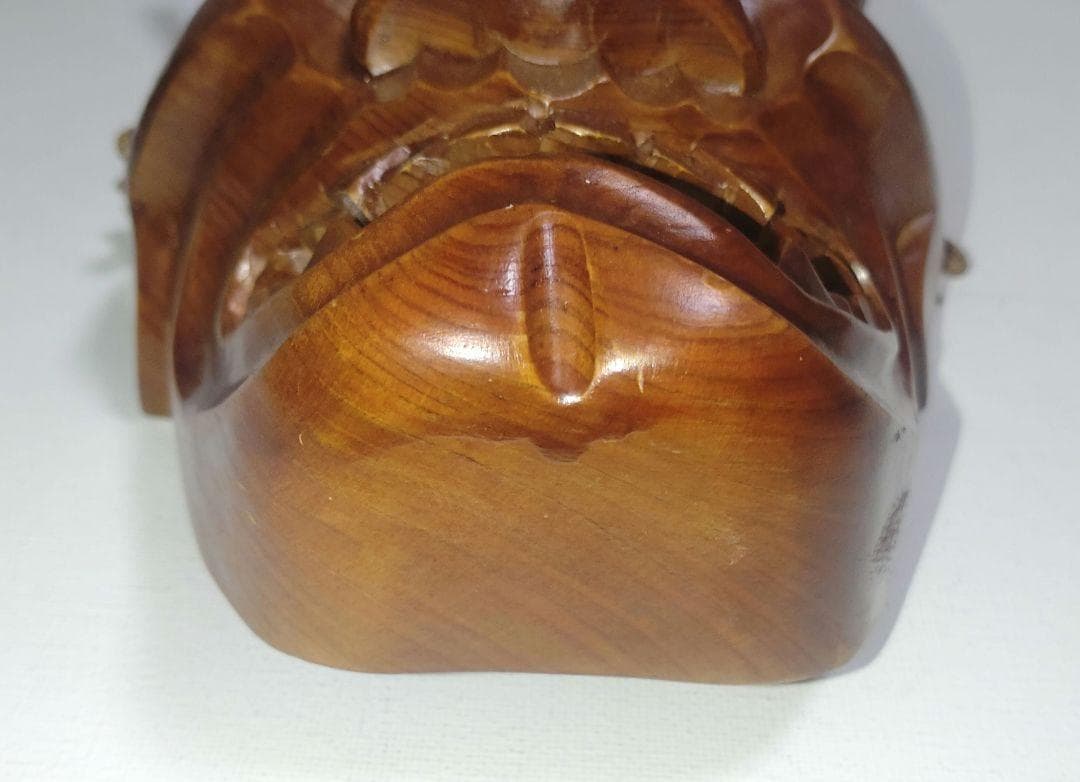 美品 稀少 一刀彫 一点物 般若面 木彫 能楽 能面 アンティーク