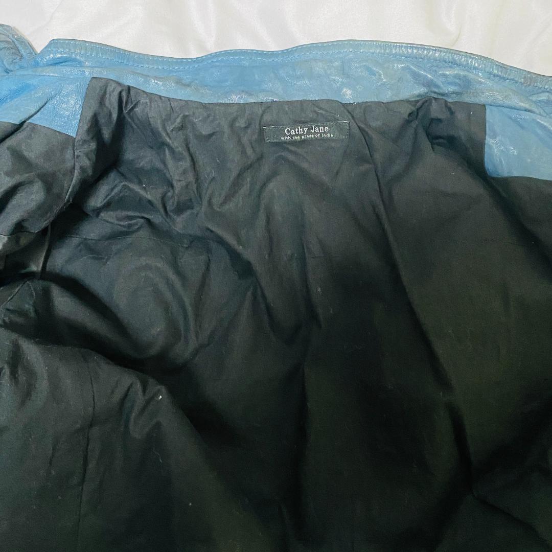 キャシージェーン シングルライダースジャケット ゴートレザー Lサイズ