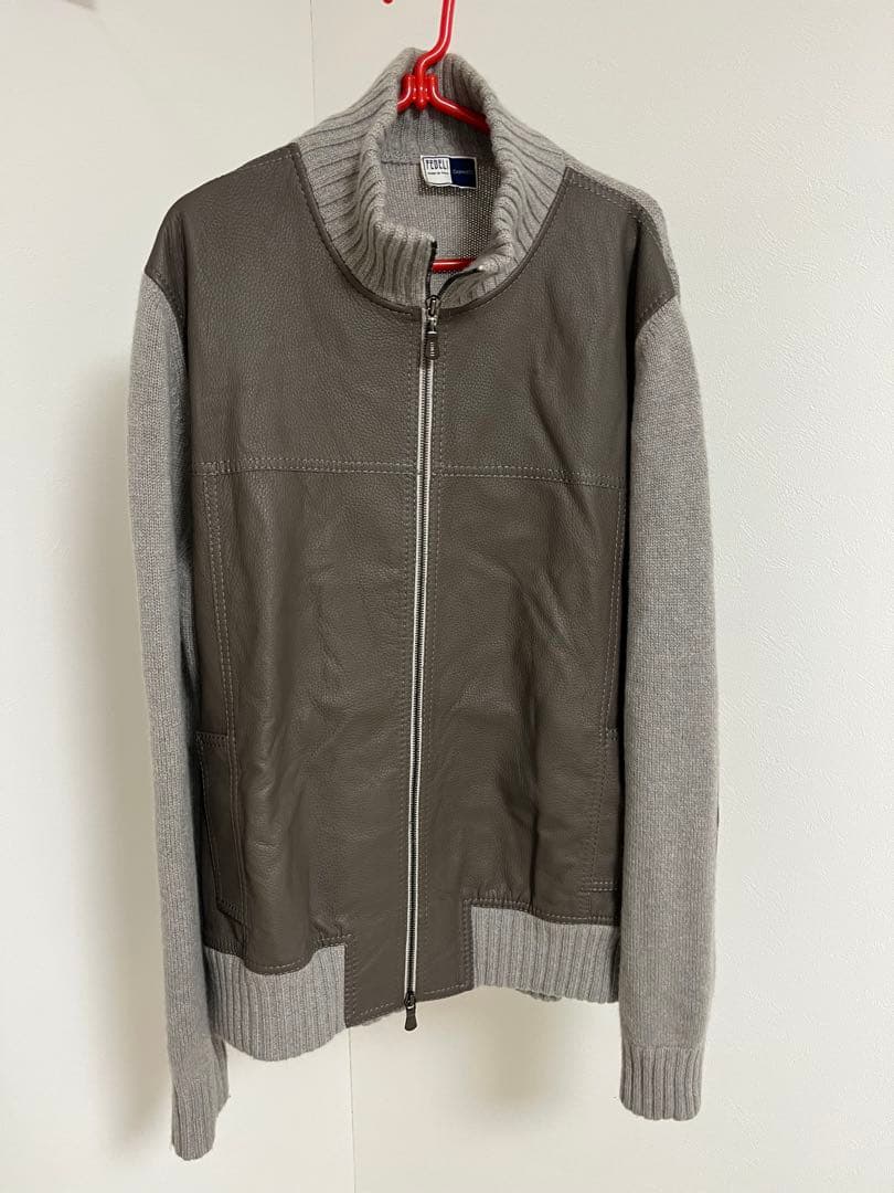 FEDEL ニット革ブルゾン　カシミヤイタリア製