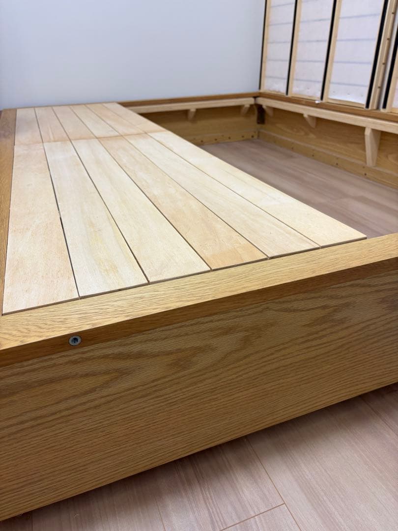 【2/6に削除予定】無印良品　収納ベッド・ダブル・オーク材