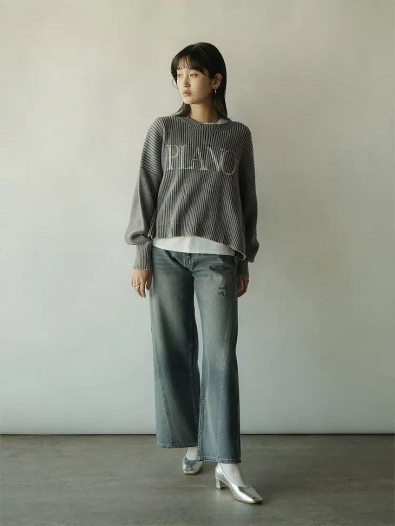 ヤマダヤ　RADIATE 切り替えデザインダメージデニムワイドパンツ　現行品