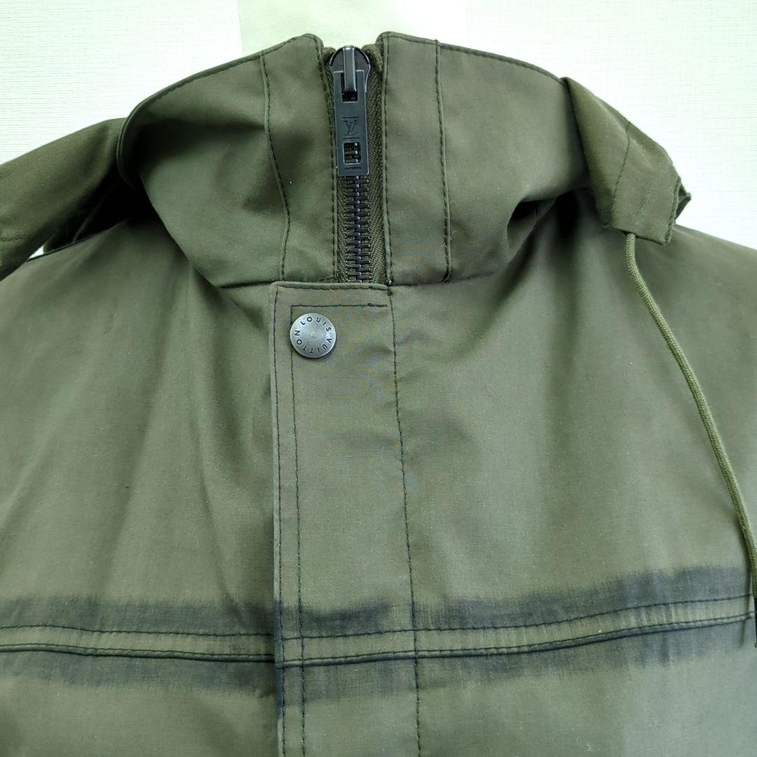 ルイヴィトン オイル フード付モノグラム柄 ミリタリージャケットカーキ 48