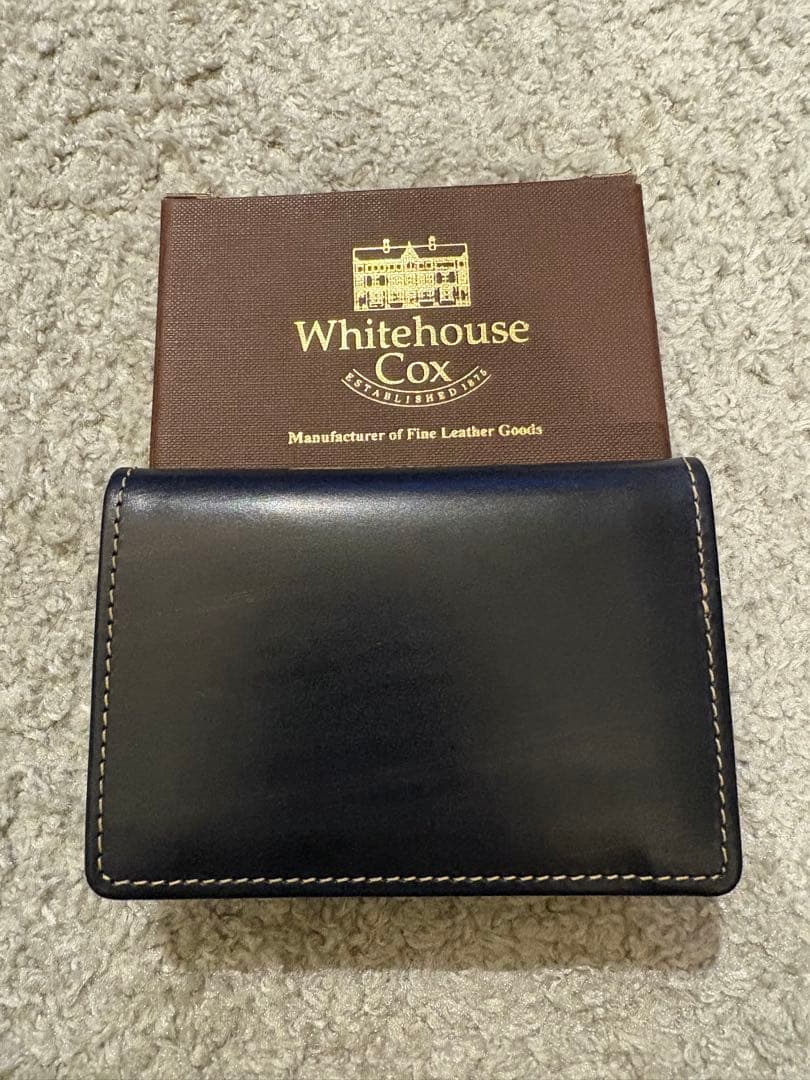 【新品】Whitehouse Cox ネイビー レザー 名刺入れ
