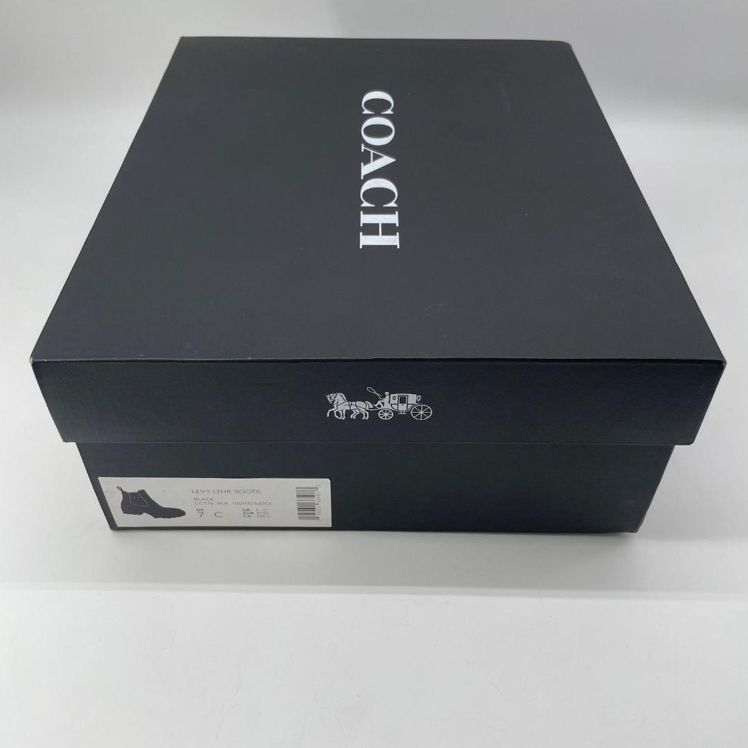 17113✨新品✨COACH ビジュー ショート サイドゴアブーツ 黒 レザー