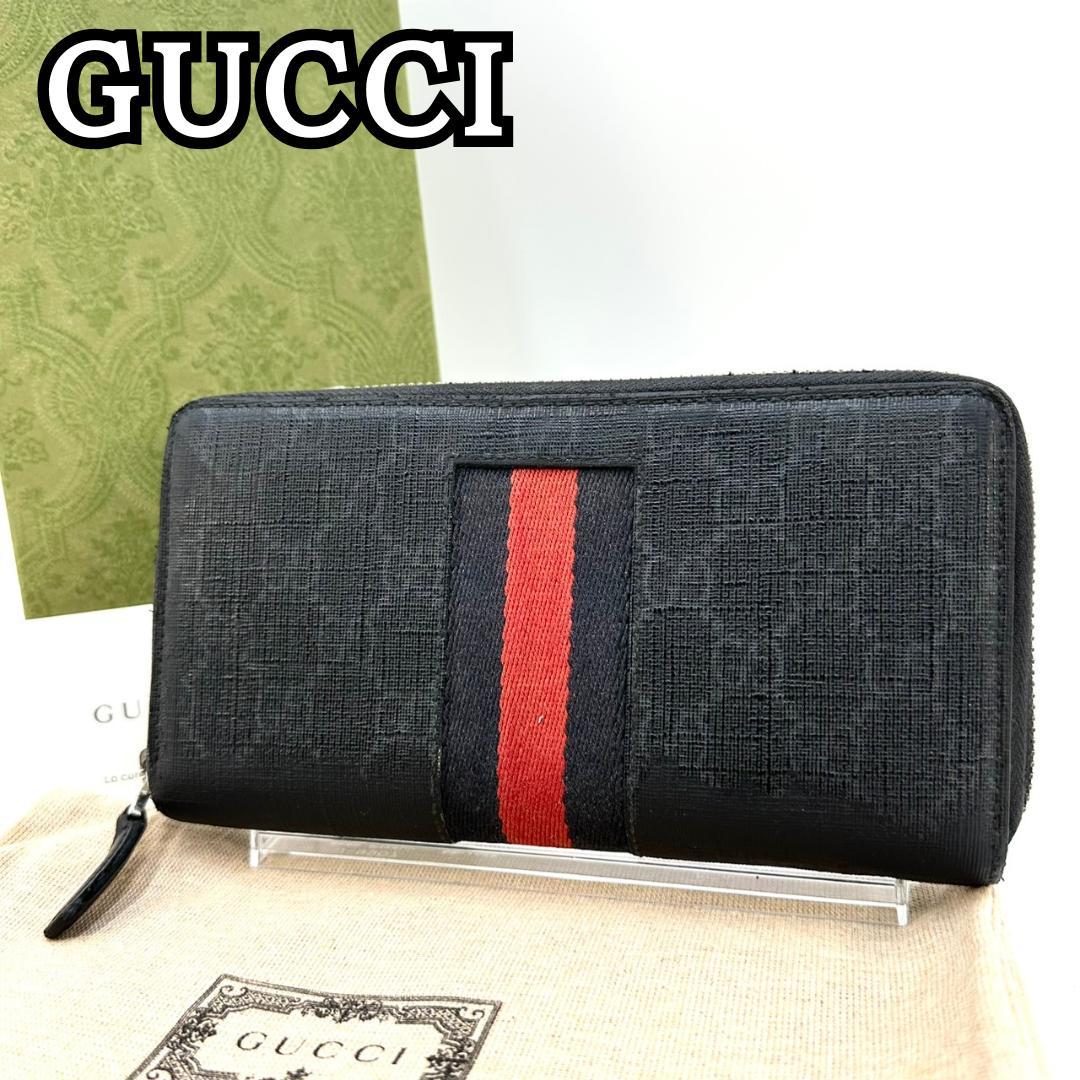 GUCCI グッチ ニューウェブ シェリーライン ラウンドファスナー 長財布