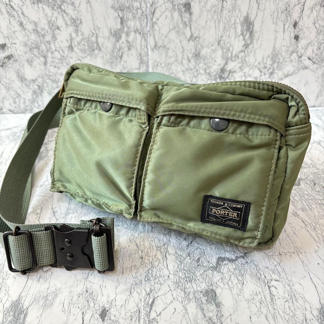 PORTER 吉田カバン ポーター TANKER ボディバッグ ナイロン カーキ