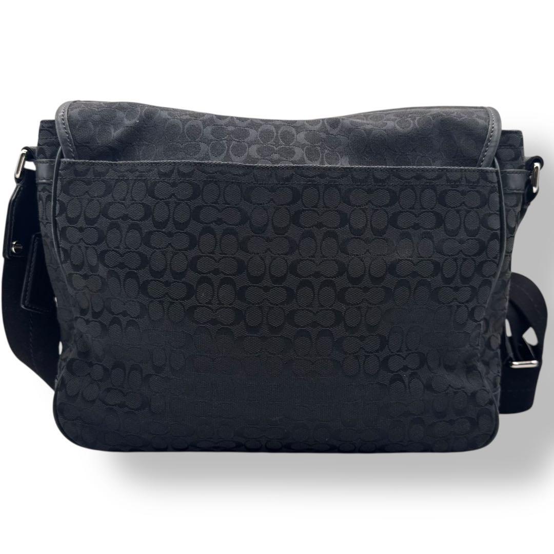 COACH コーチ メッセンジャーバッグ シグネチャー キャンバス 黒 斜めがけ