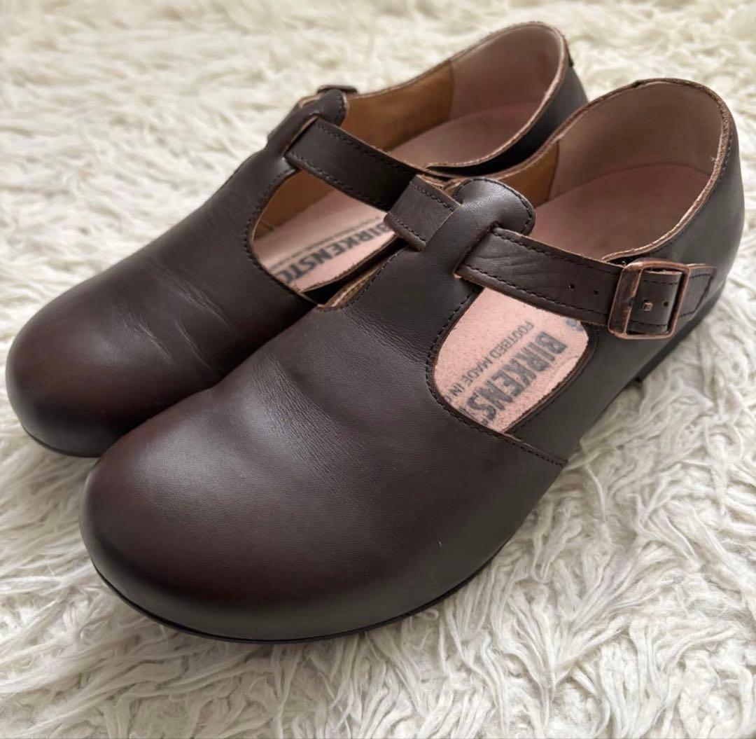 【BIRKENSTOCK】美品　ティッケル　23cm 本革　レザー　ブラウン