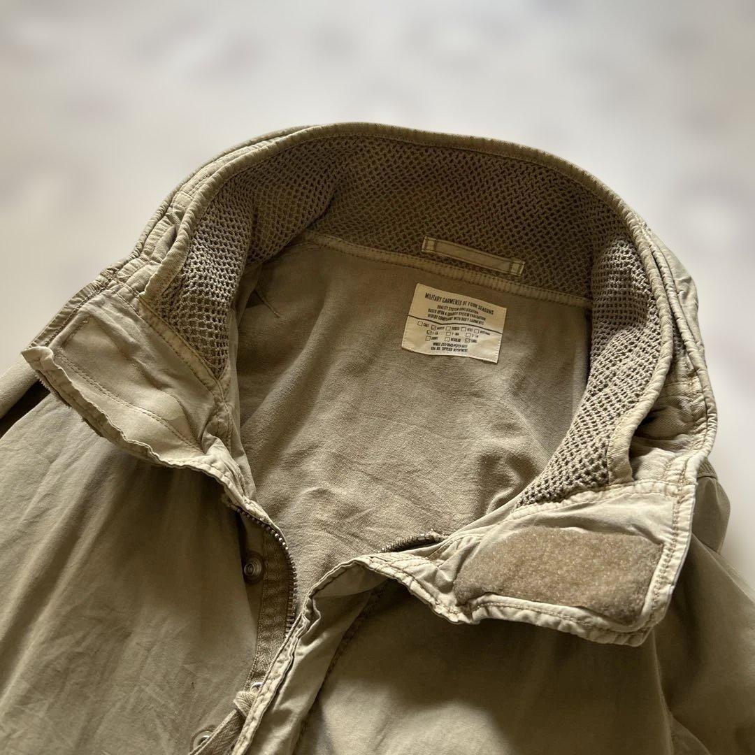 Goa ミリタリージャケット　メンズ　ロング　フード収納　ダブルジップ　y2k