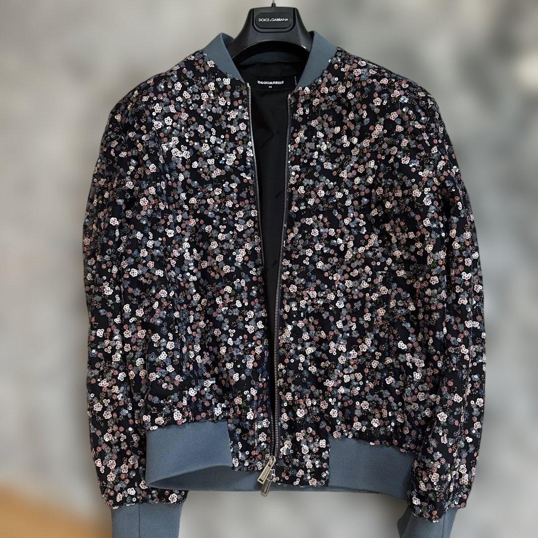 う*犬様 DSQUARED2 花柄刺繍 ジャンパー 46