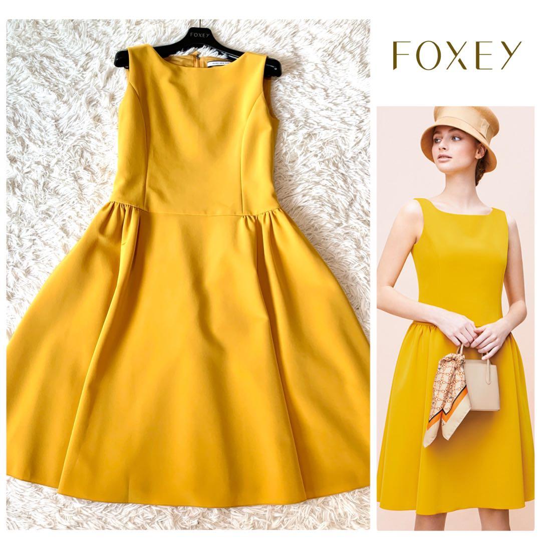 極美品✨希少カラー フォクシー タイムレス ドレス ワンピース フレア ギャザ