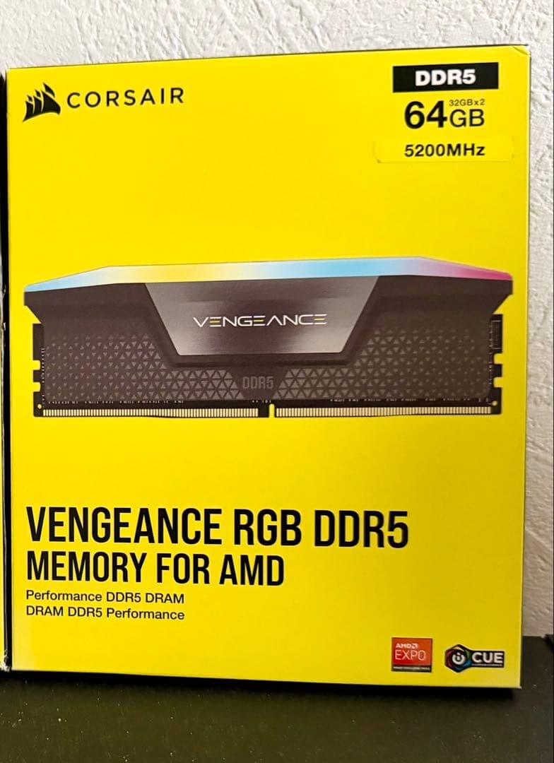 メモリー CORSAIR VENGEANCE RGB DDR5 64GB 5200MHz