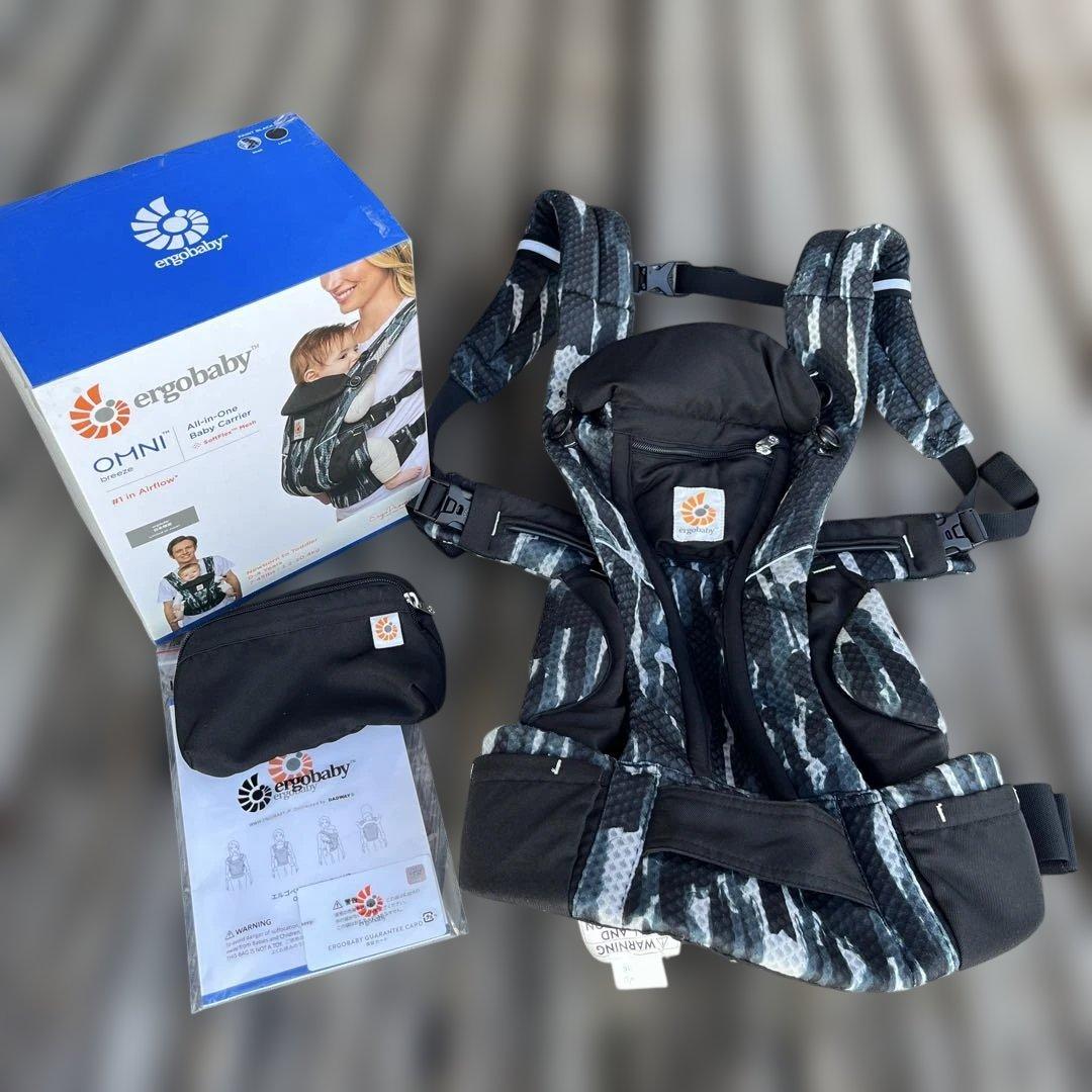 エルゴベビー オムニブリーズ 正規品 ペイントブラック　ポーチ付き