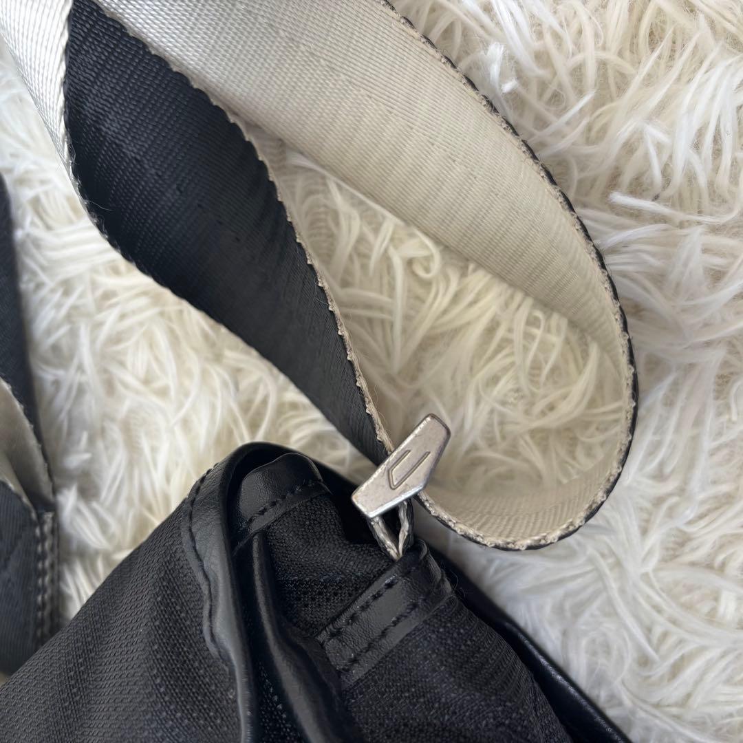 DIESEL✨大容量メッセンジャーバッグ　レザー×ナイロン　ロゴ刻印　y2k