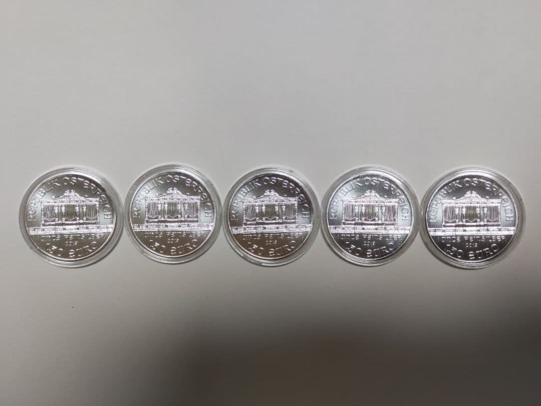 オーストリア造幣局発行 ウィーン銀貨 1オンス　5枚セット