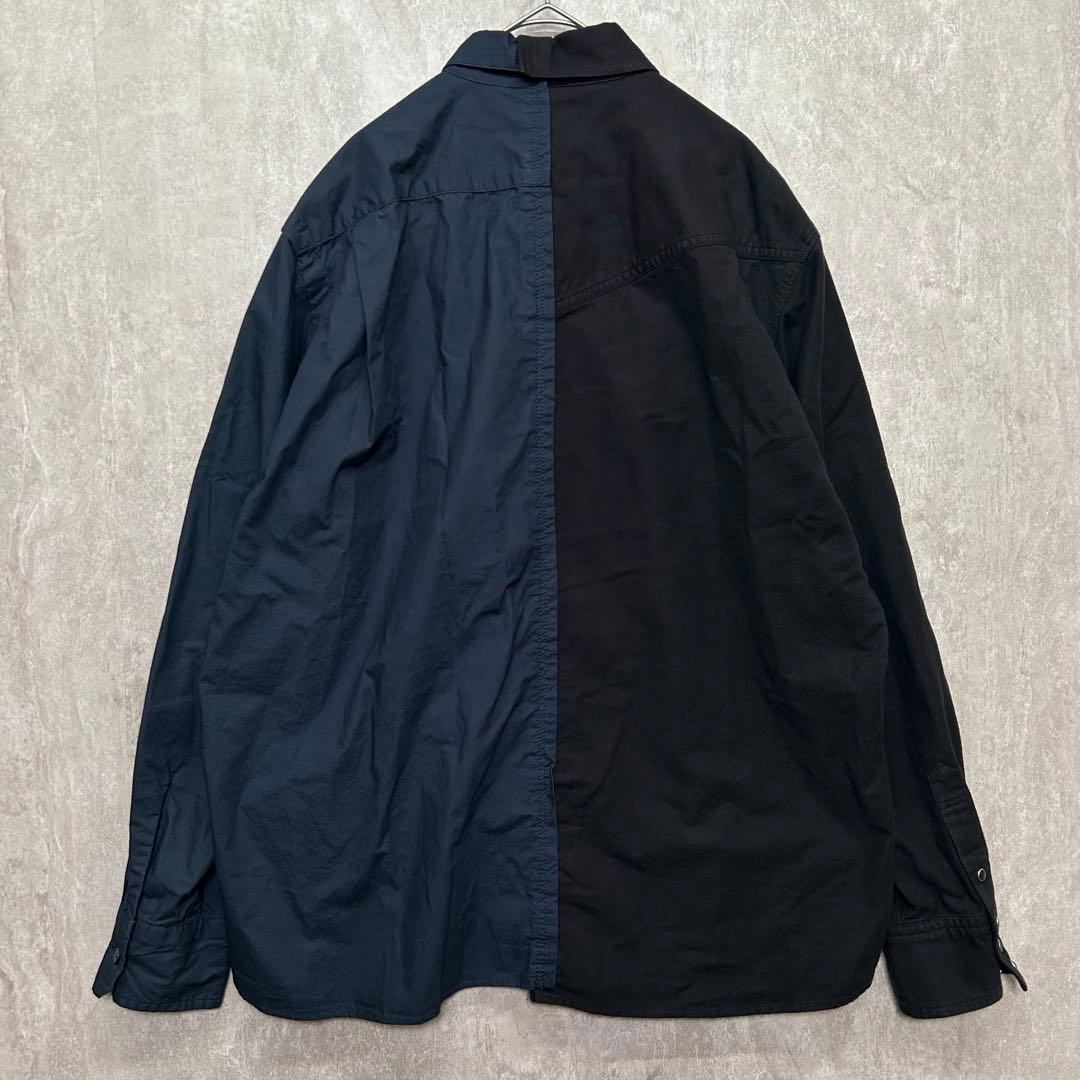 sacai サカイ コットンアシンメトリーシャツ ドッキング