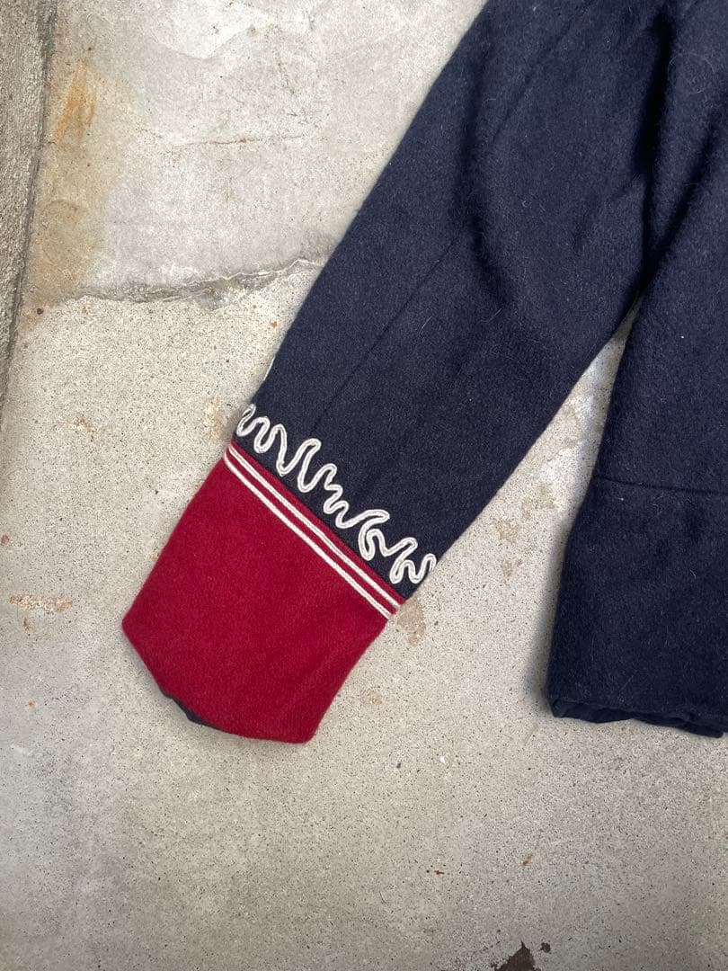 ヴィンテージ ナポレオン ミリタリージャケット ネイビー×ボルドー