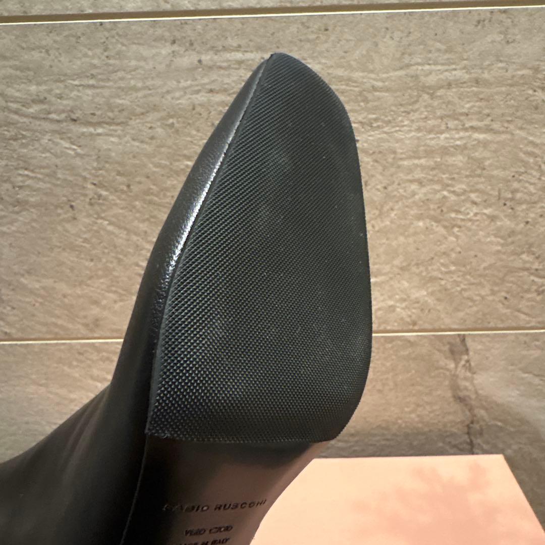 [新品未使用]ファビオルスコーニ　 ブーツ　ブラック　スクエアトゥ　23cm