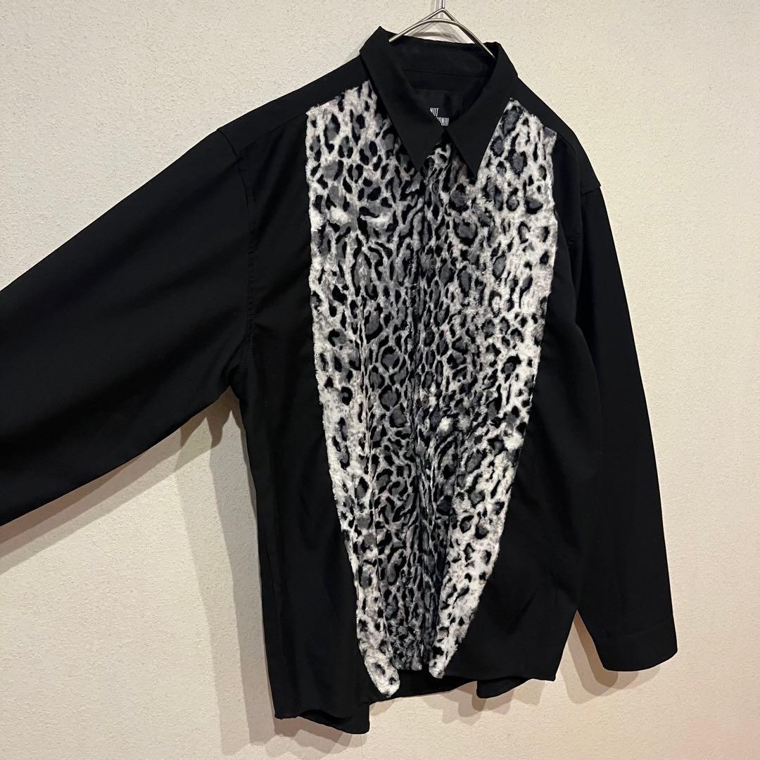 【美品】NOT CONVENTIONAL レオパード柄 長袖 シャツ 黒