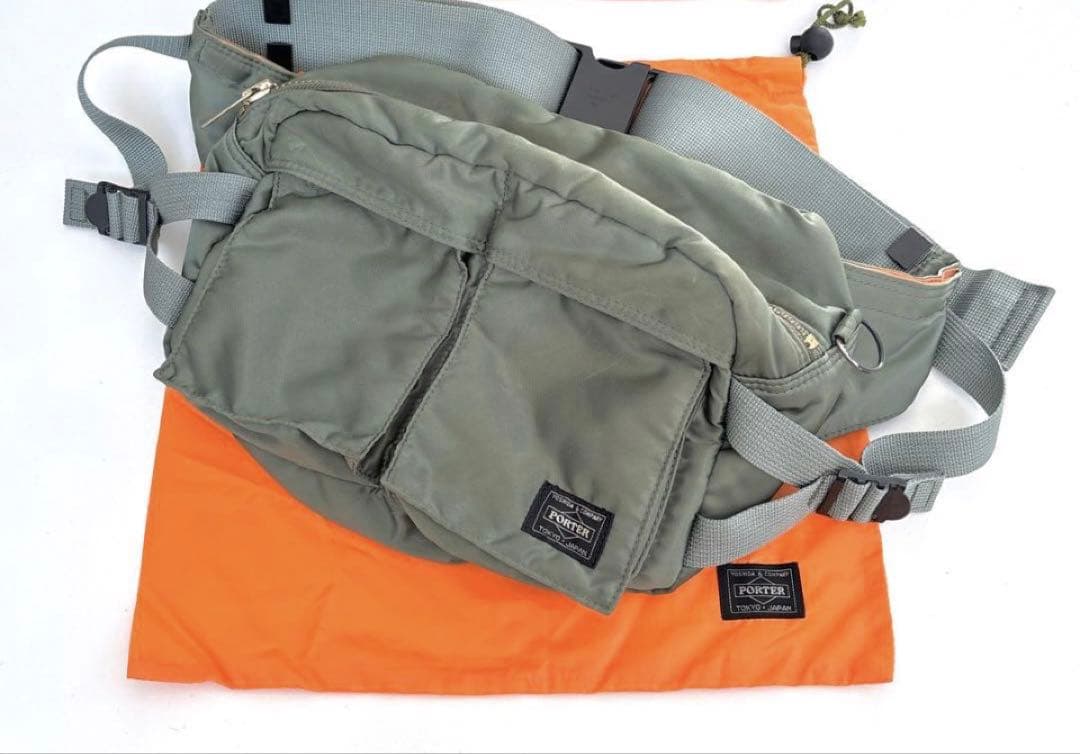 美品 porter タンカー セージ ウエストバッグ 最終モデル ポーター